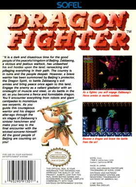 Dragon Fighter (USA) box cover back